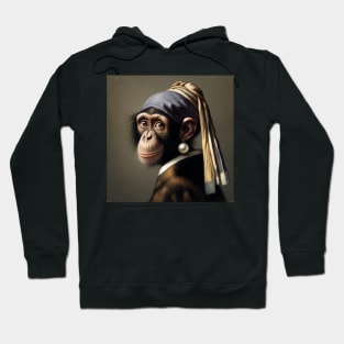 Wildlife Conservation - Pearl Earring Chimpanzee Meme Hoodie